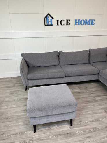 County 2,5-sits soffa med divan höger med Pall