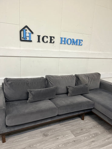 Stockholm Divansoffa höger velvet edition grå.