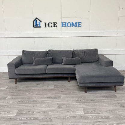 Stockholm Divansoffa höger velvet edition grå.