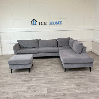 County 2,5-sits soffa med divan höger med Pall